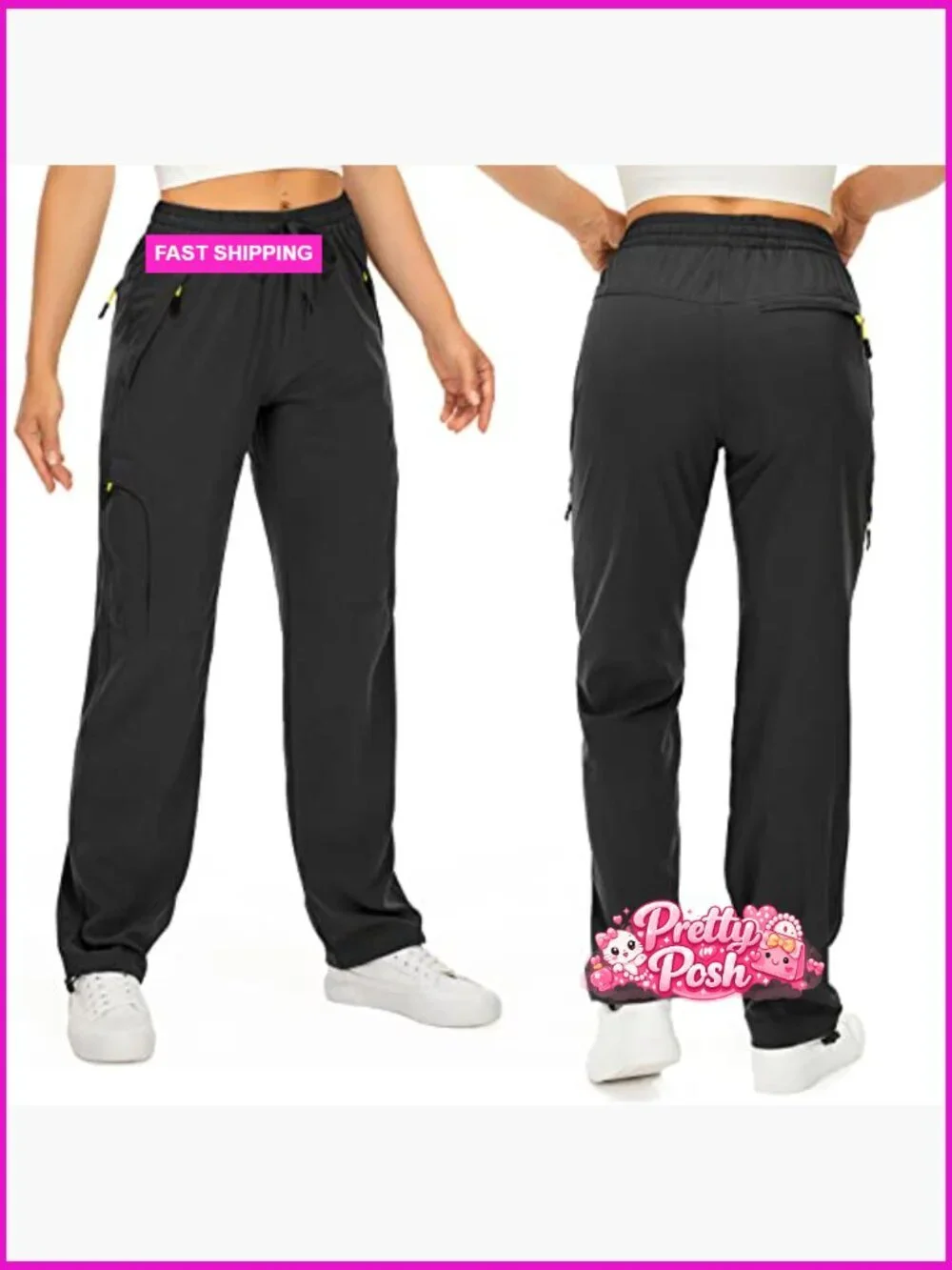 Quick Dry UPF 50 Lightweight Cargo Pants with Zipper Pockets